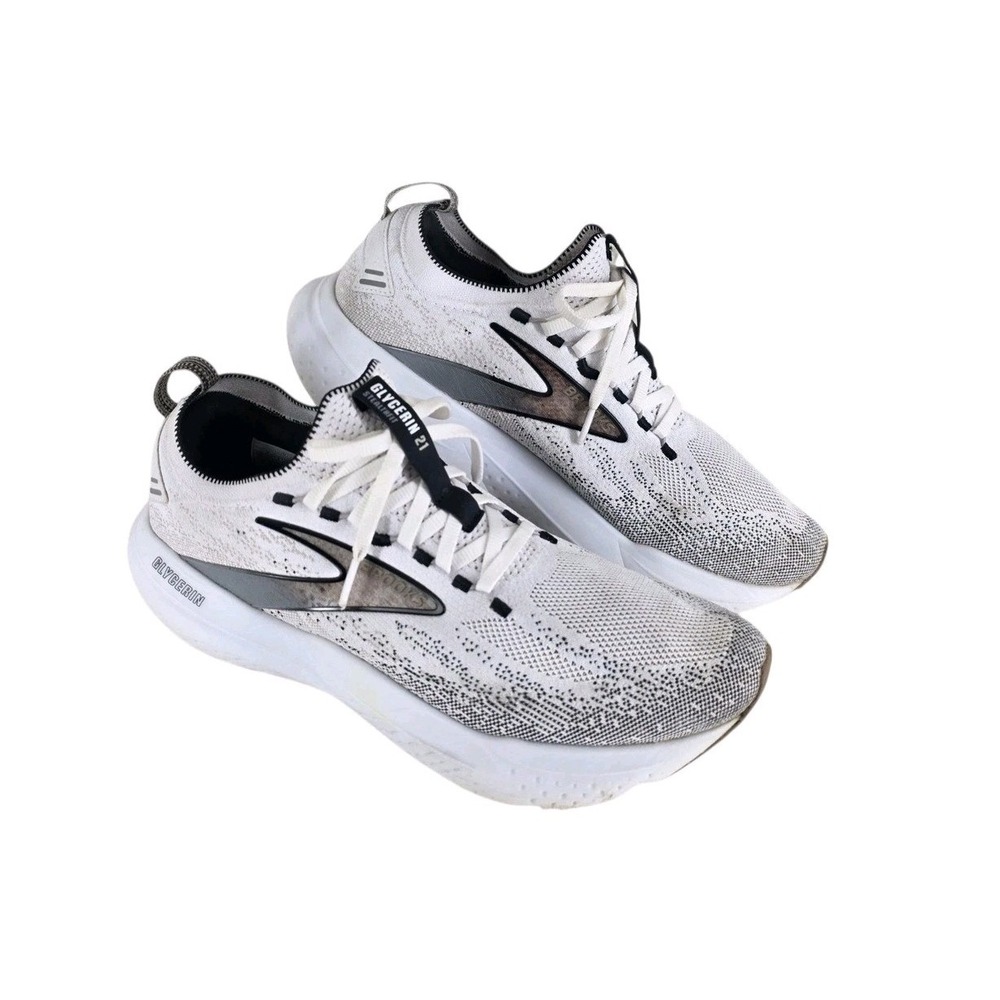 Brooks Glycerin StealthFit 21 Running Shoes Womens 11 B White Max Cushion Gym